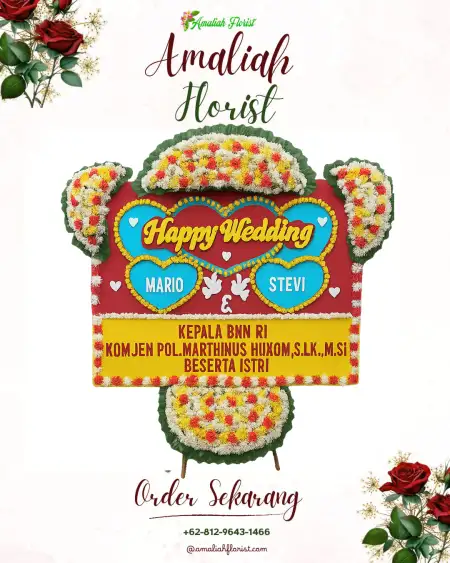 Papan Bunga Pernikahan Alama